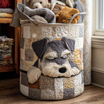 Gepolsterter Wäschekorb - Schlafender Schnauzer