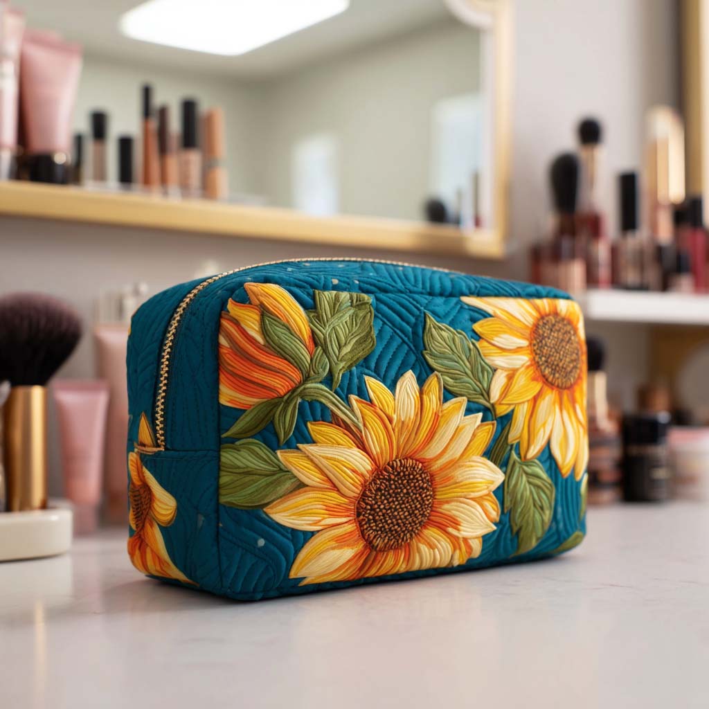 Wietske - Gewattete Kulturtasche Fröhliche Blume