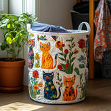 Gepolsterter Wäschekorb - Katzen