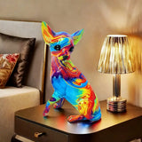 Beleuchtete Chihuahua-Tischlampe aus Harz
