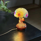 Boho-Chic-Lampe mit Pilz und Blume