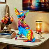 Beleuchtete Chihuahua-Tischlampe aus Harz