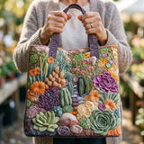 Handgefertigte Tasche - Sukkulentengarten