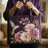Handgemachte gewattete Tasche - Kolibris und Orchideen
