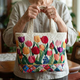 Gewattete Tasche - Tulpengarten