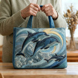 Handgefertigte Tote Bag - Delfin des Ozeans