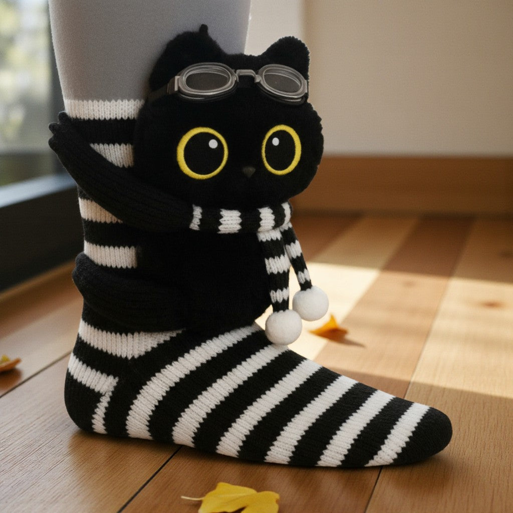 Zoe - Gestreifte Socken mit Tieren